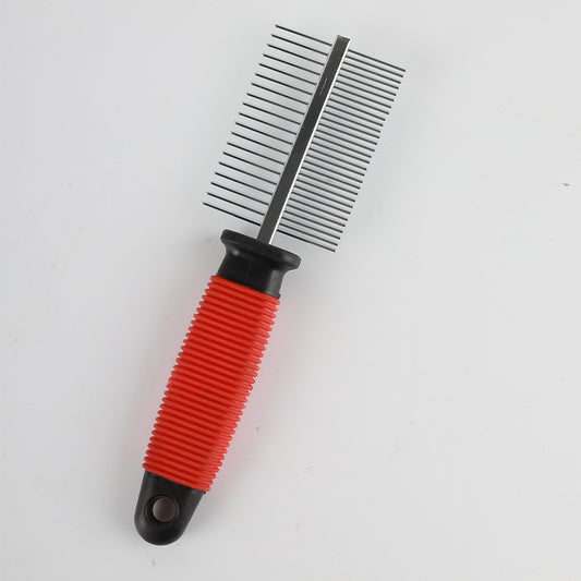 Pet Stainless-steel Needle Double-row Comb Dogs And Cats Cleaning And Beauty