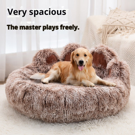 Plush Kennel Two-color Thickened Pet Bed Good-looking