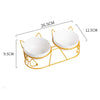 Cute Cat Tall Ceramic Double Bowl